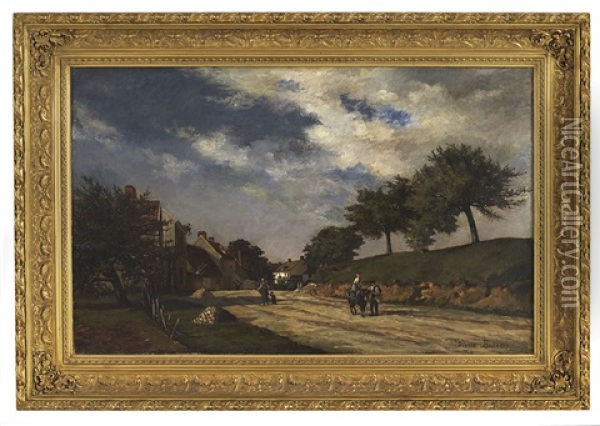 Rural Path With Figures Oil Painting - Pierre-Isidore Bureau