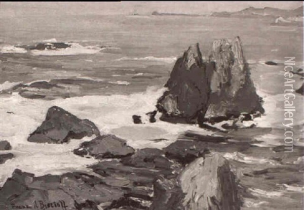 Rocky Seascape Oil Painting - Franz Arthur Bischoff