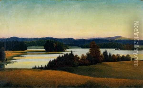 Langburgner See Oil Painting - Georg Schrimpf
