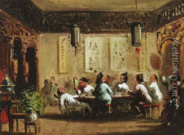 Chinatown Interior Oil Painting - Matilda Lotz