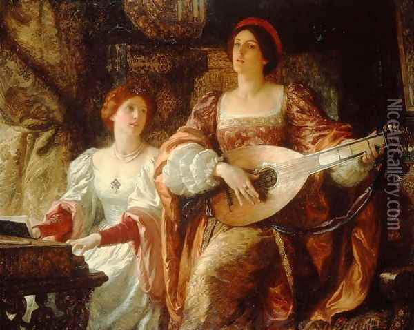 The Duet Oil Painting - Sir Thomas Francis Dicksee