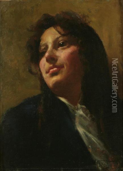 Donna Oil Painting - Vincenzo De Stefani