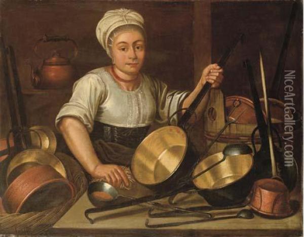 In Cucina Oil Painting - Martin Dichtl