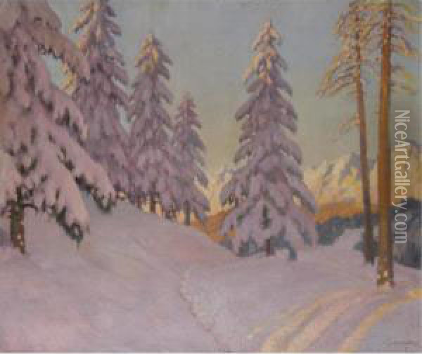 Lilac Snow Oil Painting - Mikhail Markianovich Germanshev