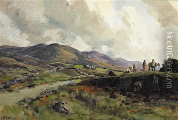 In The Rosses, County Donegal Oil Painting - James Humbert Craig