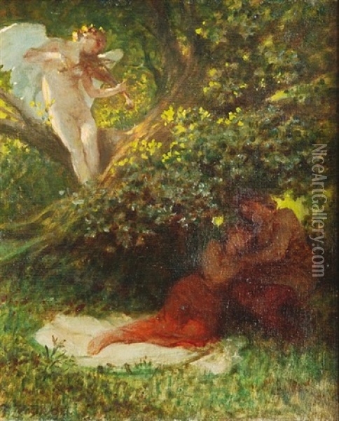 Song Of Love Oil Painting - Frantisek (Franz) Zenisek