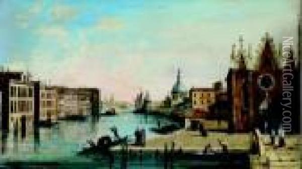 Venezia, Veduta Della Chiesa Di Santa Maria Della Carita Oil Painting - Giuseppe Bernardino Bison
