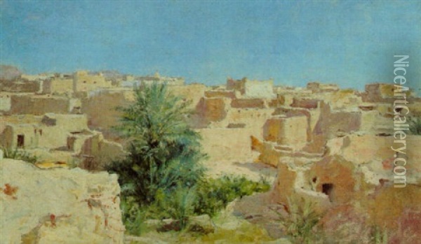 Les Terrasses De Laghouat Oil Painting - Alphonse Etienne Dinet