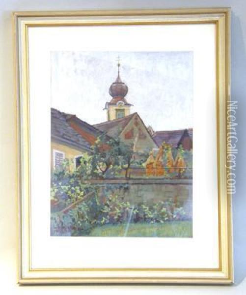 Pfarrgarten Oil Painting - Wilma Panser-Fleck