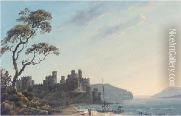 Conway Castle Oil Painting - Thomas Walmsley