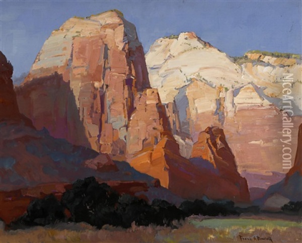 Pinnacle Rock Oil Painting - Franz Arthur Bischoff