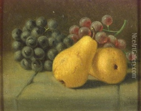 Still Life With Pears And Grapes Oil Painting - George Harvey