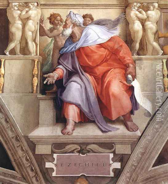 Ezekiel 1510 Oil Painting - Michelangelo Buonarroti