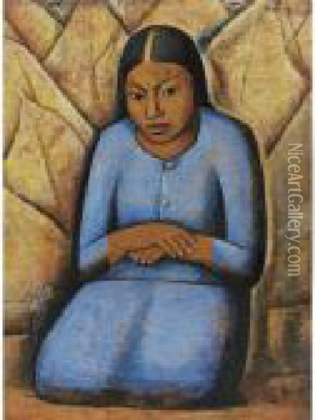La Mujercita Oil Painting - Alfredo Ramos Martinez