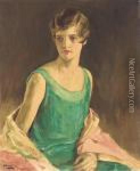 Portrait Of Miss Harriet Taft Hayward Oil Painting - John Lavery