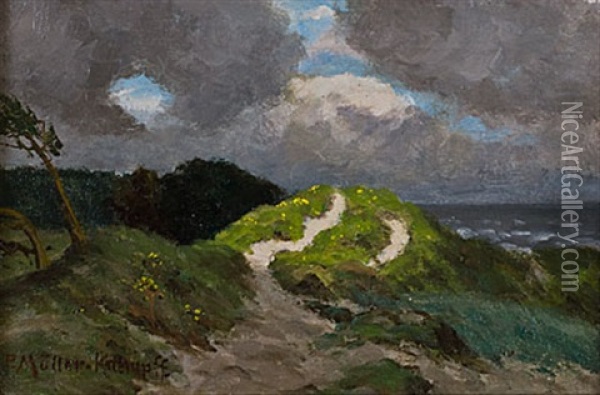 Aufziehendes Wetter Uber Der Dune Oil Painting - Paul Mueller-Kaempff