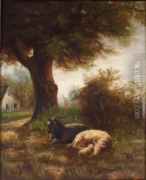 Farm Family Resting Oil Painting - William M. Hart