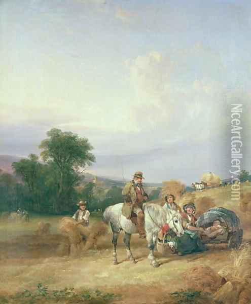 Harvesting Scene Oil Painting - William Joseph Shayer