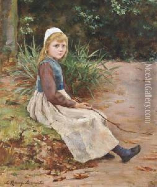 The Young Farm Girl Oil Painting - L Ramsay Lamont