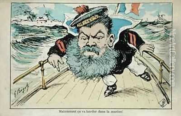 Caricature of the Minister for the Navy, Camille Pelletan (1846-1915) Oil Painting - Georges Ferdinand Bigot