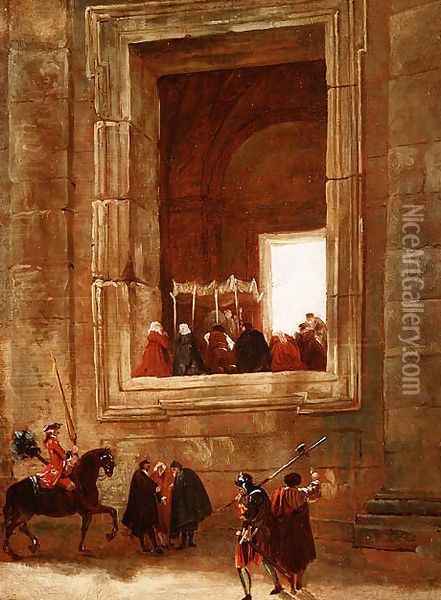 The Vatican, Rome Oil Painting - Hubert Robert