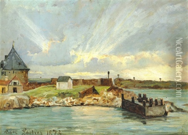View Of Christianso Oil Painting - Carl Ludvig Thilson Locher