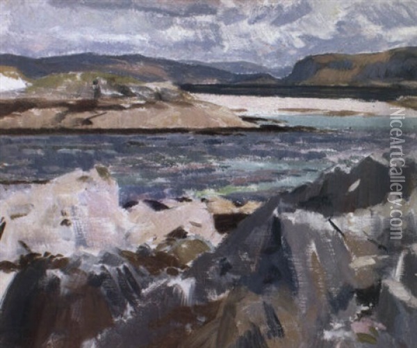Iona Looking Towards Mull Oil Painting - Francis Campbell Boileau Cadell