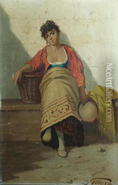 Jeune Italienne Oil Painting - Lucien Gerard