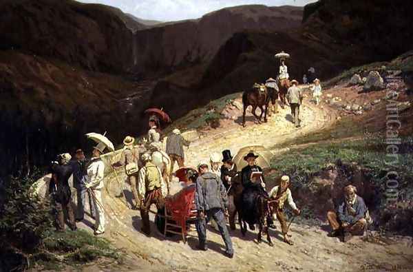 Travellers in Auvergne, 1876 Oil Painting - Konstantin Apollonovich Savitsky