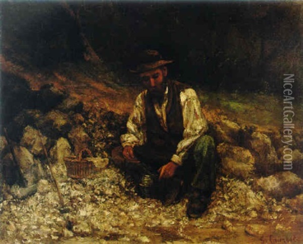 The Stone-breaker's Repast Oil Painting - Cherubino Pata