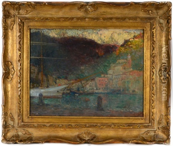 Portofino Harbor Oil Painting - Oliver Dennett Grover