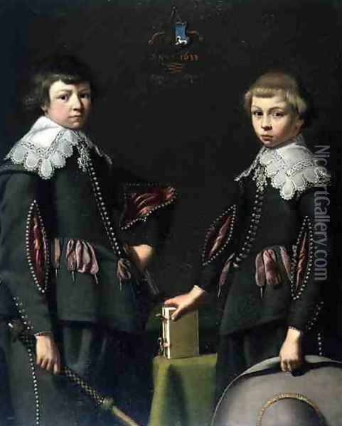 Two Young Boys Oil Painting - Dirck Dircksz. Santvoort