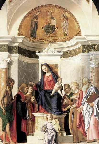 Madonna Enthroned with the Child Oil Painting - Giovanni Battista Cima da Conegliano