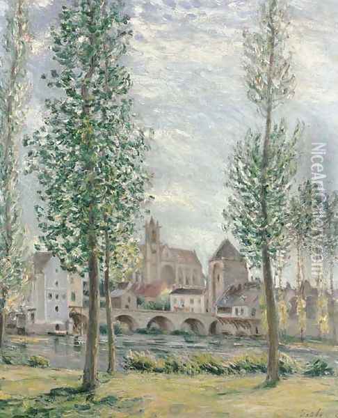 View of Moret-sur-Loing through the Trees Oil Painting - Alfred Sisley