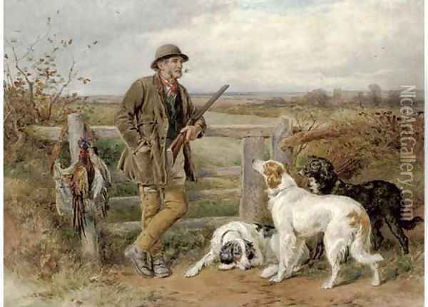 A rest by the stile Oil Painting - James Hardy Jnr