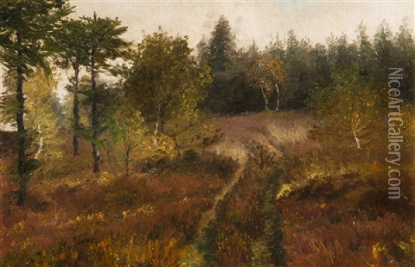 Heidelandschaft Im Herbst Oil Painting - Frantisek Kavan
