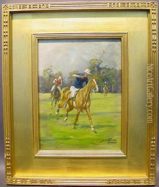 Polo Scene Oil Painting - George Wright