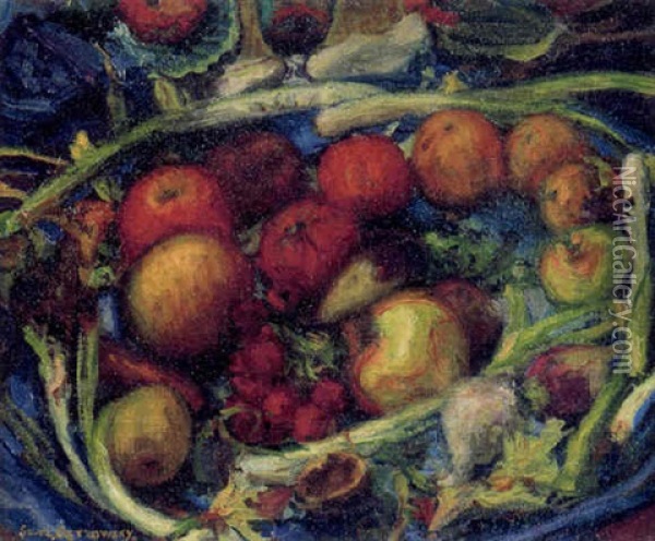 Still Life With Fruit And Vegetables Oil Painting - Sam Ostrowsky
