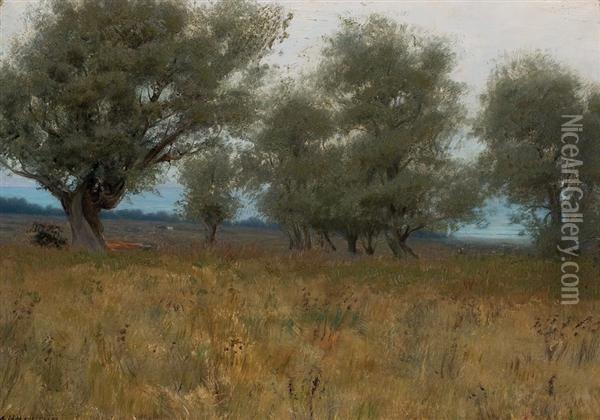 Olive Trees Oil Painting - Alexander Thomas Harrison