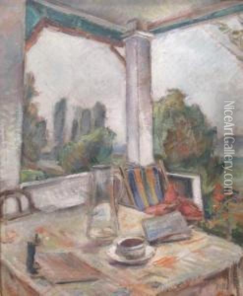 Terrace Oil Painting - Petre Iorgulescu Yor