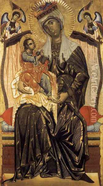 Madonna and Child c. 1265 Oil Painting - Coppo Di Marcovaldo