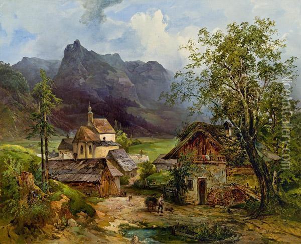 Motiv Aus Seewiesen (nachst Dem Brandhof) Oil Painting - Ludwig Czerny