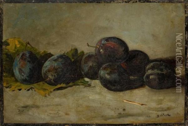 Nature Morte Aux Prunes Oil Painting - Jean-Baptiste Olive