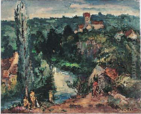 Baigneuses A Saint-leonard (sarthe), Circa 1940 Oil Painting - Emile-Othon Friesz
