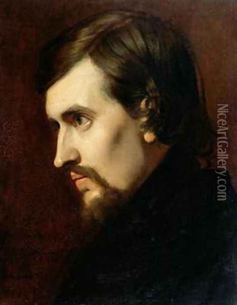 Portrait of Charles-Francois Gounod 1818-93 Oil Painting - Henri (Karl Ernest Rudolf Heinrich Salem) Lehmann