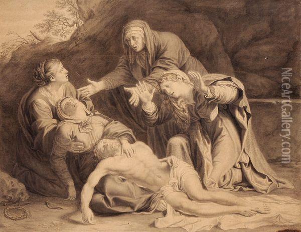 Lamentation Sur Le Christ Mort Oil Painting - Annibale Carracci