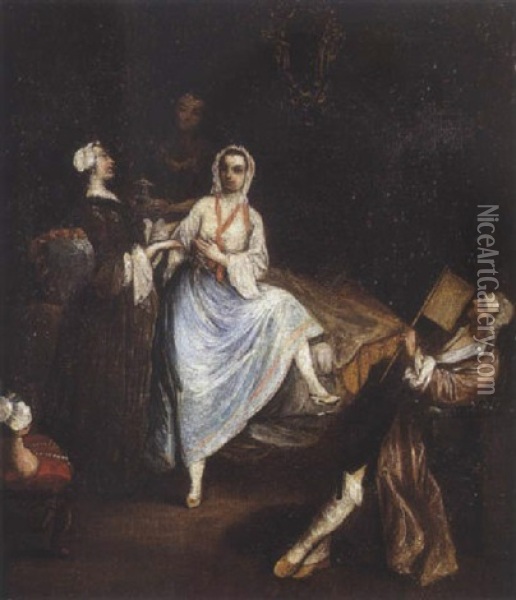 Le Reveil De La Dame Oil Painting - Pietro Longhi
