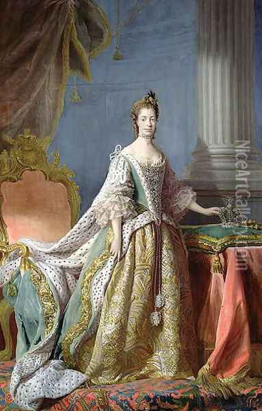 Queen Charlotte 1744-1818 Oil Painting - Allan Ramsay