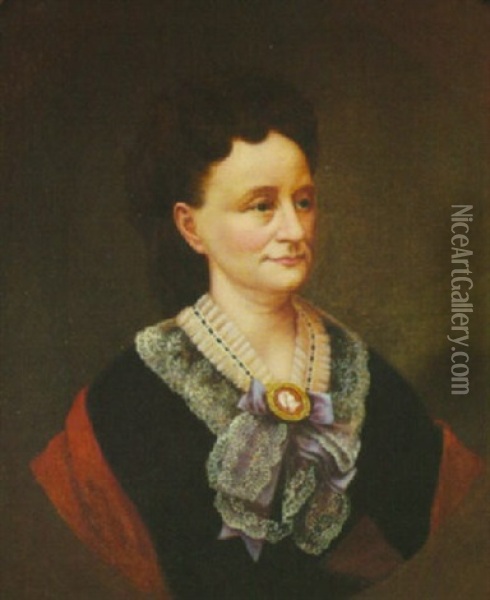 Portrait Of Catherine Elizabeth Boush Levy Oil Painting - Theodore Sydney Moise