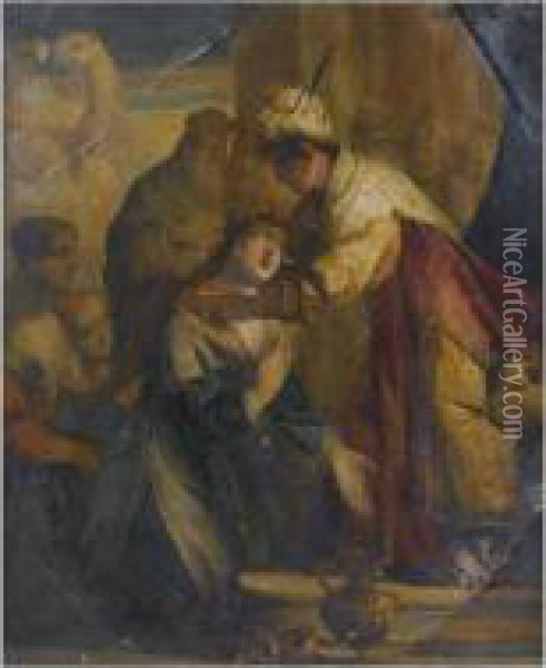 Salomon Et La Reine De Saba Oil Painting - Isaac Moillon